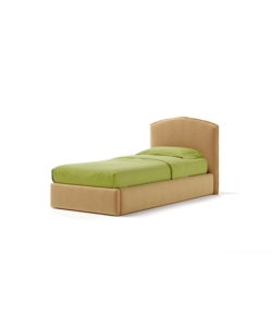 LETTO SINGOLO CONTENITORE "MOON" IN TESSUTO ARANCIONE 90X190 CM