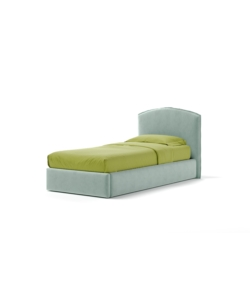 LETTO SINGOLO CONTENITORE "MOON" IN TESSUTO CELESTE 90X190 CM