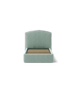LETTO SINGOLO CONTENITORE "MOON" IN TESSUTO CELESTE 90X190 CM