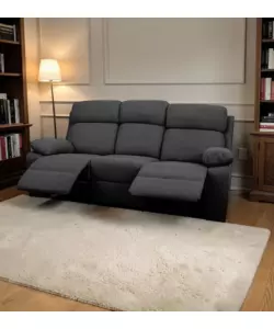 Divano 3 posti BellaHome "Annika" con recliner manuale 198x93x101 cm
