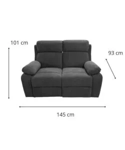 DIVANO 2 POSTI BELLAHOME "ANNIKA" CON RECLINER MANUALE, 145X93X101 CM