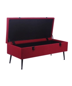 PANCHINA CONTENITORE BELLAHOME "LISA" IN TESSUTO BORDEAUX, 102X44X40 CM