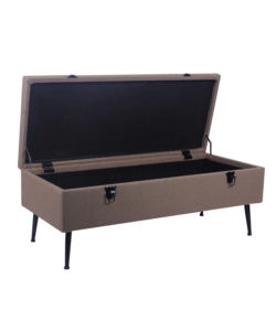 PANCHINA CONTENITORE BELLAHOME "LISA" IN TESSUTO MARRONE, 102X44X40 CM