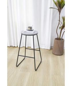 SGABELLO ROTONDO BELLAHOME "INDUSTRIAL" GRIGIO 32X32X71 CM