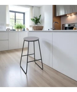 SGABELLO ROTONDO BELLAHOME "INDUSTRIAL" GRIGIO 32X32X71 CM