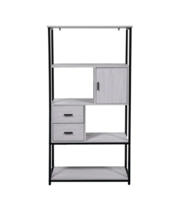 LIBRERIA CON CASSETTI BELLAHOME "INDUSTRIAL" GRIGIO 80X30X160 CM
