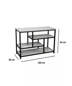SCAFFALE MULTIUSO BELLAHOME "INDUSTRIAL" GRIGIO 100X30X65 CM