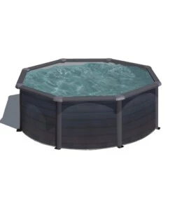 PISCINA FUORI TERRA ROTONDA GRE "KEA" IN ACCIAIO COLORE GRAFITE 300X300X120 - COD. KIT300GF