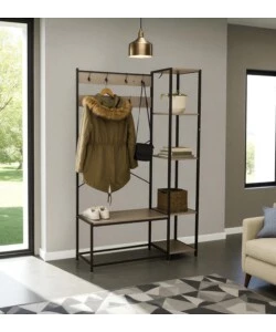 MOBILE DA INGRESSO BELLAHOME "INDUSTRIAL" GRIGIO 110X40X180 CM
