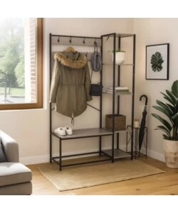 MOBILE DA INGRESSO BELLAHOME "INDUSTRIAL" GRIGIO 110X40X180 CM