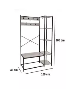 MOBILE DA INGRESSO BELLAHOME "INDUSTRIAL" GRIGIO 110X40X180 CM