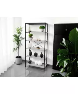 LIBRERIA 5 RIPIANI BELLAHOME "INDUSTRIAL" GRIGIO 80X30X180 CM