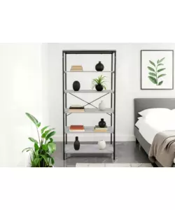 LIBRERIA 5 RIPIANI BELLAHOME "INDUSTRIAL" GRIGIO 80X30X180 CM