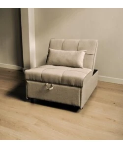 POUF 3 IN 1 BELLAHOME "KING" TRASFORMABILE IN POLTRONA E LETTO TORTORA 112X81X88 CM