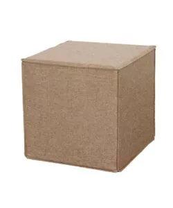 POUF PIEGHEVOLE BELLAHOME "DADO" IN TESSUTO RIMOVIBILE CAMMELLO, 41X41X41 CM