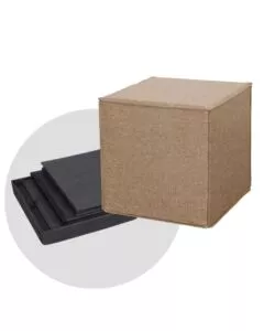 POUF PIEGHEVOLE BELLAHOME "DADO" IN TESSUTO RIMOVIBILE CAMMELLO, 41X41X41 CM