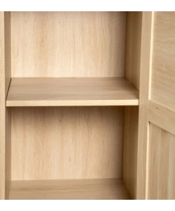 LIBRERIA MULTIFUNZIONE BELLA HOME CON PORTA BATTENTE IN RATTAN E 4 RIPIANI 40X40X158,5 CM