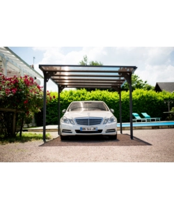 CARPORT AUTO IN ALLUMINIO E POLICARBONATO HABRITA "CAR 3050 ALTP T" 5,00X2,88X2,32 MT