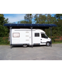 CARPORT AUTO IN ALLUMINIO E POLICARBONATO HABRITA "CAR 3676 ALCC T" 1 POSTO 3,59X7,62X3,60 MT