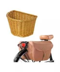 SET BORSE POSTERIORI PER BICICLETTA E CESTINO VIMINI I-BIKE
