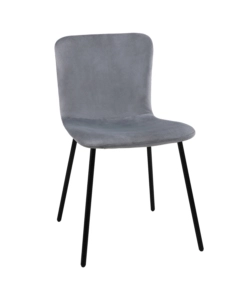 SET PRANZO BELLAHOME "CABRERA" TAVOLO ESTENSIBILE NERO EFFETTO MARMO E 4 SEDIE VELLUTO GRIGIO