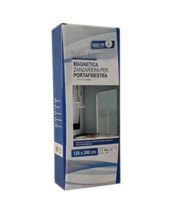 ZANZARIERA MAGNETICA PER PORTAFINESTRA "EASY FIX" BIANCA CON CHIUSURA CENTRALE AUTOMATICA 120X240 CM