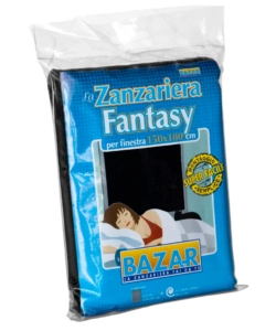 ZANZARIERA PER FINESTRA "FANTASY" NERA IN VELCRO 150X180 CM