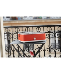 BARBECUE ELETTRICO DA TAVOLO BARBECOOK "E-CARLO" IN ACCIAIO INOX ROSSO GRIGLIA 38,5X28,5 CM