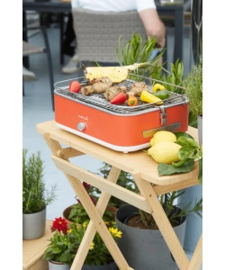 BARBECUE ELETTRICO DA TAVOLO BARBECOOK "E-CARLO" IN ACCIAIO INOX ROSSO GRIGLIA 38,5X28,5 CM