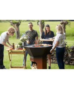 BARBECUE A LEGNA BARBECOOK "NESTOR" RUGGINE CON GRIGLIA 89X90 CM