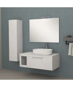 MOBILE BAGNO DECOR BAGNO "TIZIANO" COLORE GRIGIO CIELO, 110 CM