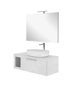 MOBILE BAGNO DECOR BAGNO "TIZIANO" COLORE GRIGIO CIELO, 110 CM