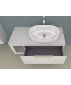 MOBILE BAGNO DECOR BAGNO "TIZIANO" COLORE GRIGIO CIELO, 110 CM