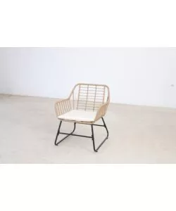 SET DA GIARDINO ESSENZA "CEBU" IN ACCIAIO NERO 2 POLTRONE 1 DIVANO 1 TAVOLO