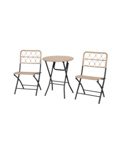 SET DA GIARDINO ESSENZA "MAUI" IN ACCIAIO E POLYRATTAN NERO 2 SEDIE 1 TAVOLO