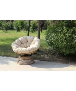 POLTRONA DA ESTERNO GIREVOLE ESSENZA "BORA BORA" IN ACCIAIO E POLYRATTAN 95X84X76 CM