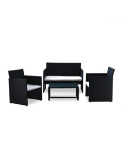 SET DA GIARDINO ESSENZA "VALENCIA" NERO 4 POSTI