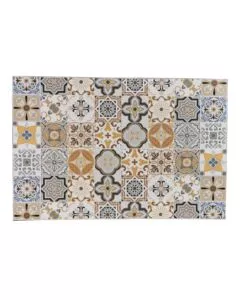 SET DA GIARDINO RETTANGOLARE ESSENZA "SICILY" IN ACCIAIO EFFETTO MAIOLICA 4 SEDIE 1 TAVOLO