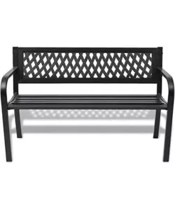 PANCHINA DA GIARDINO ESSENZA "BOULEVARD" IN ACCIAIO NERO 120X50X75 CM