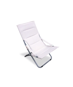 SDRAIO DA GIARDINO ESSENZA "CAPRI" IN ACCIAIO E PVC ECRÙ 87X86X60 CM