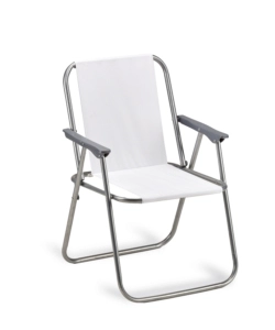 SEDIA DA GIARDINO ESSENZA "RELAX" IN ACCIAIO E PVC BIANCA 53X47X76 CM