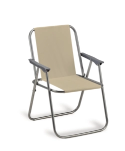 SEDIA DA GIARDINO ESSENZA "RELAX" IN ACCIAIO E PVC BEIGE 53X47X76 CM
