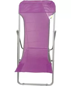 SDRAIO DA GIARDINO ESSENZA "BEACH" IN ACCIAIO E TEXTILENE VIOLA 45X72X70 CM