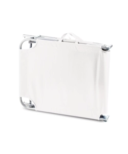 LETTINO PRENDISOLE PIEGHEVOLE E RECLINABILE ESSENZA "MAIORCA" IN ACCIAIO E PVC BIANCO 188X24X55 CM