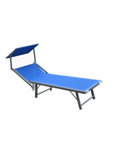 LETTINO PRENDISOLE RECLINABILE ESSENZA "IBIZA" IN ALLUMINIO E TEXTILENE BLU 183X59X36 CM