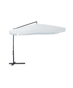 OMBRELLONE DA GIARDINO QUADRATO CON BRACCIO LATERALE ESSENZA IN POLIESTERE BIANCO 3X3 MT
