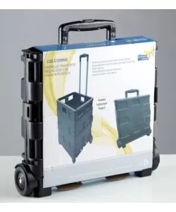 CARRELLO TRASPORTO CON CASSA PIEGHEVOLE PORTATA 25 KG ESSENZA 38X33X87 CM