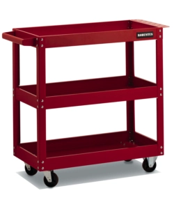 CARRELLO PORTA ATTREZZI 3 RIPIANI ESSENZA ROSSO 70X35X73 CM