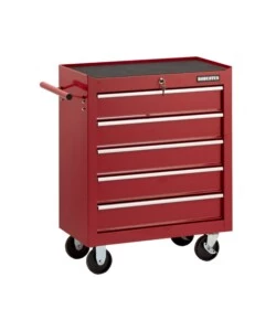 CARRELLO PORTA ATTREZZI 5 CASSETTI ESSENZA ROSSO 69X33X77,2 CM