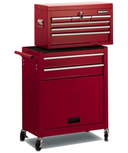 CARRELLO PORTA ATTREZZI COMPONIBILE 8 CASSETTI ESSENZA ROSSO 61X33X108,7 CM